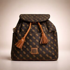 Dooney & Bourke Black and Gold Backpack